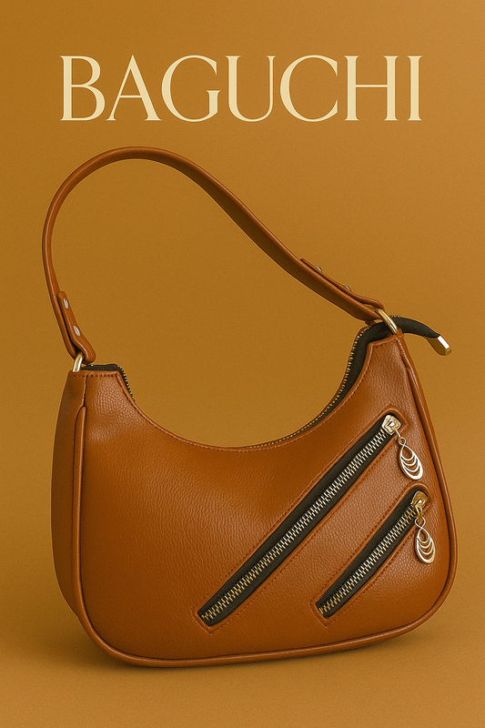 Brown Dual-Zip Hobo